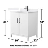 Wyndham Collection Elan 30" Bathroom Vanity with White Cultured Marble Top