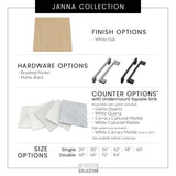 Wyndham Collection Janna 24" White Oak Bath Vanity with Carrara Marble Top