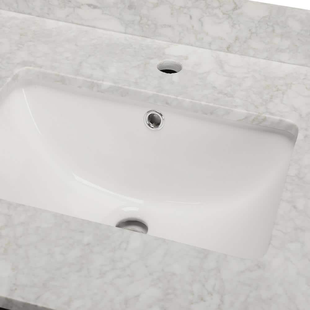 Wyndham Collection Sheffield 30" Bathroom Vanity in Espresso with Carrara Marble Top