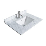 Wyndham Collection Sheffield 30" Single Bath Vanity in Dark Gray with White Carrara Marble Top