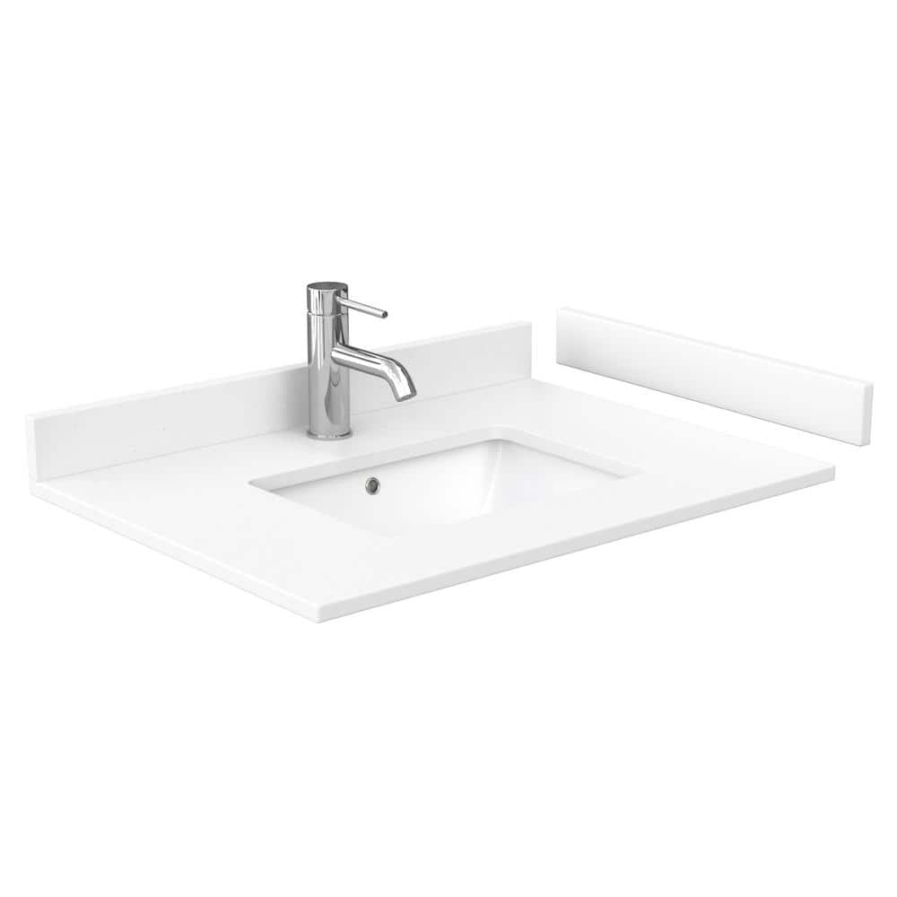 Wyndham Collection Sheffield 30" Dark Gray Single Bath Vanity with White Cultured Marble Top