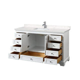 Wyndham Collection Deborah 60in Single Vanity with Cultured Marble Top in White