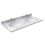 Wyndham Collection Avery 48" Double Bath Vanity in Dark Gray with White Carrara Marble Top