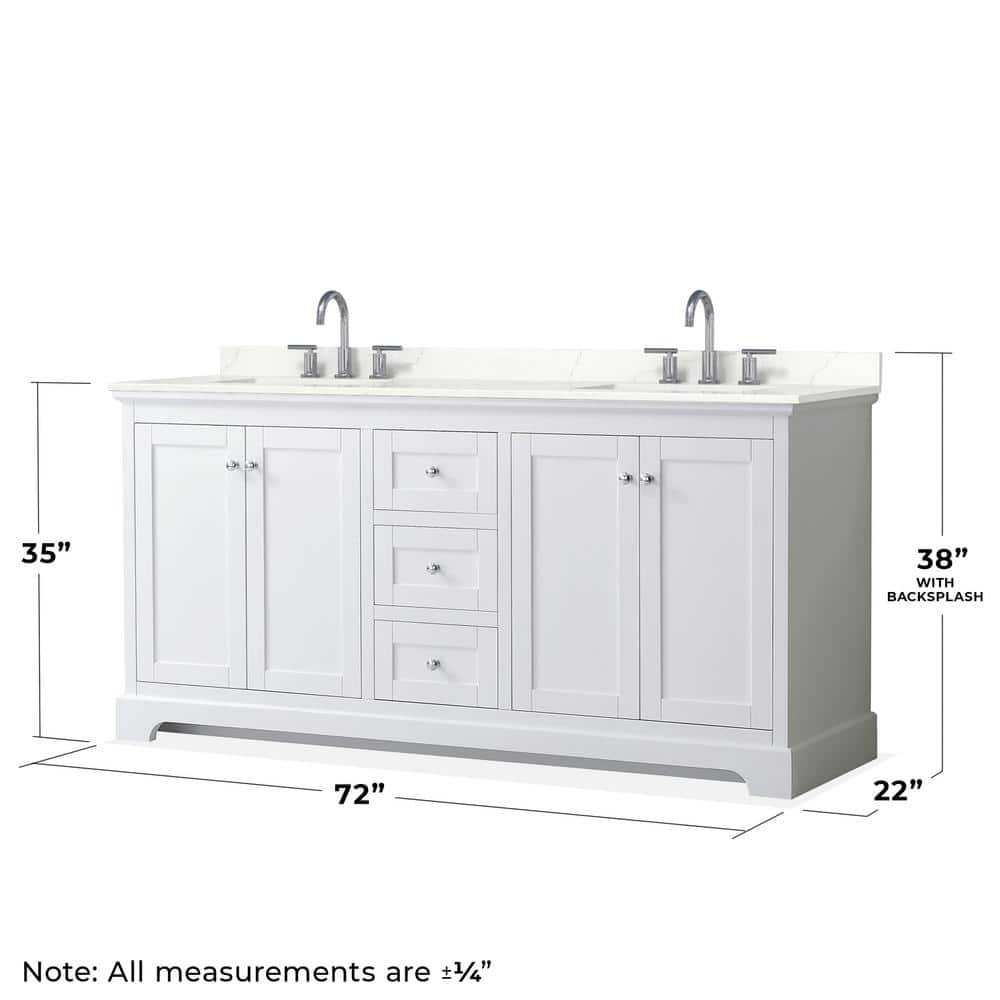 Wyndham Collection Avery 72" Double Bath Vanity with Giotto Quartz Top