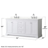 Wyndham Collection Avery 72" Double Bath Vanity with Giotto Quartz Top