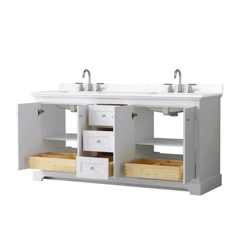 Wyndham Collection Avery 72" Double Bath Vanity with Giotto Quartz Top