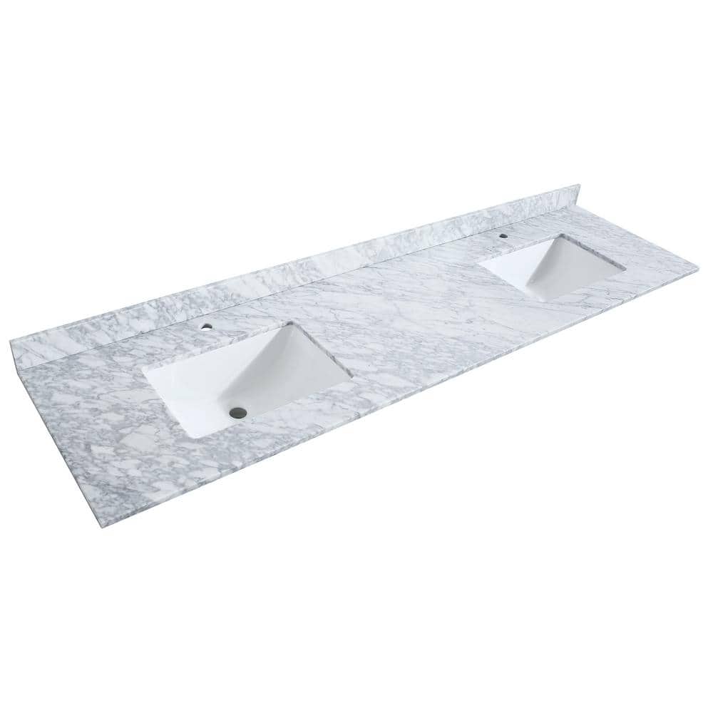 Wyndham Collection Avery 80" Double Bath Vanity with White Carrara Marble Top
