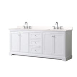 Wyndham Collection Avery 80 in. Double Bath Vanity with White Quartz Top