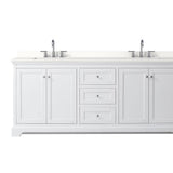 Wyndham Collection Avery 80 in. Double Bath Vanity with White Quartz Top