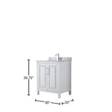 Wyndham Collection Daria 30 in. Bathroom Vanity with Carrara Marble Top and White Basin