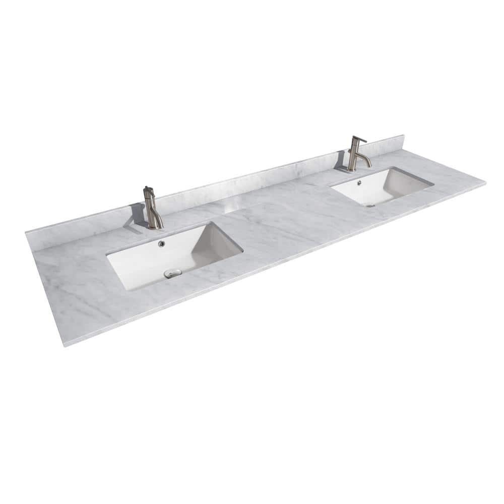 Wyndham Collection Daria 80 in. Double Bathroom Vanity, Dark Espresso with Carrara Marble Top
