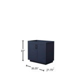 Wyndham Collection Miranda 35.25 in. Bathroom Vanity Cabinet, Dark Blue