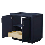 Wyndham Collection Miranda 35.25 in. Bathroom Vanity Cabinet, Dark Blue
