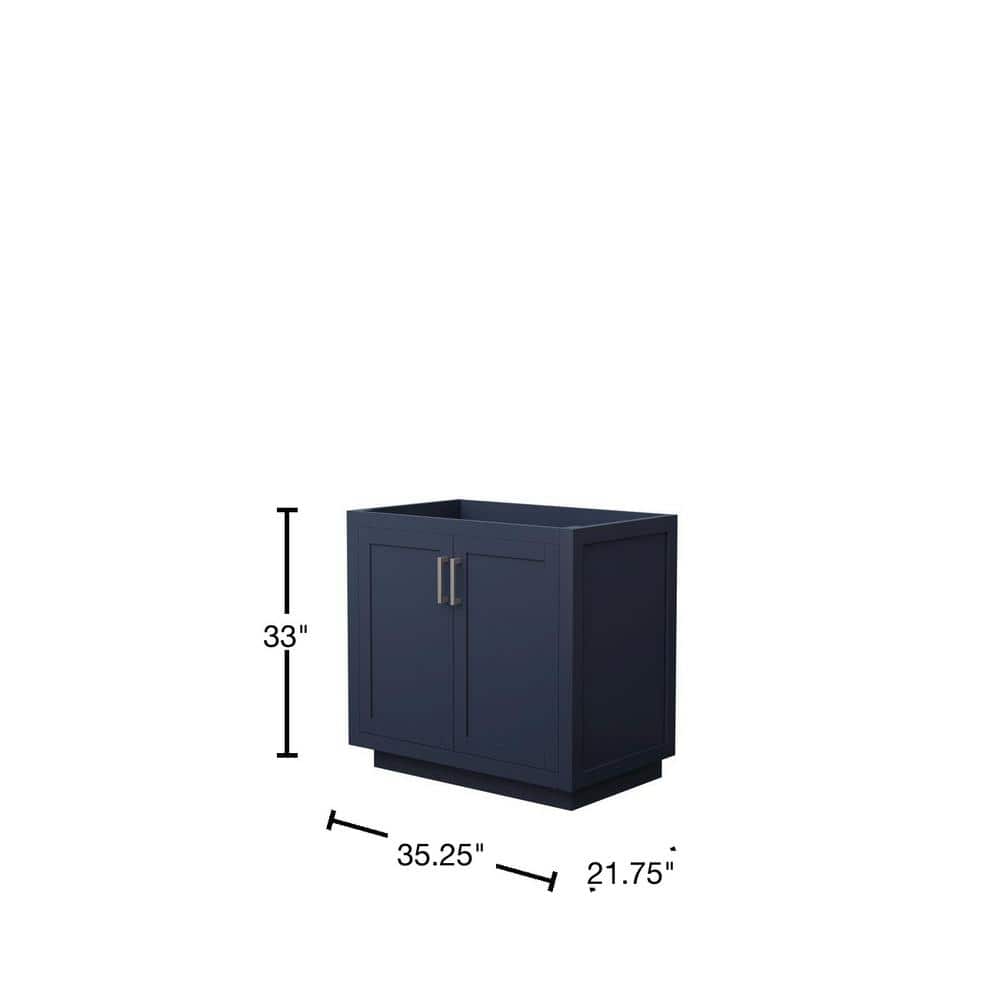 Wyndham Collection Miranda 35.25 in. Dark Blue Bathroom Vanity Cabinet
