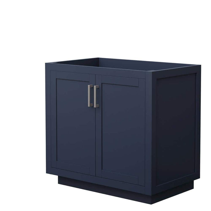 Wyndham Collection Miranda 35.25 in. Dark Blue Bathroom Vanity Cabinet