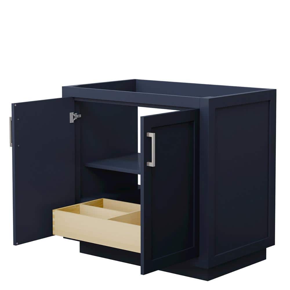 Wyndham Collection Miranda 35.25 in. Dark Blue Bathroom Vanity Cabinet