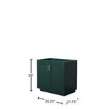 Wyndham Collection Miranda 35.25" Green Bathroom Vanity Cabinet without Top