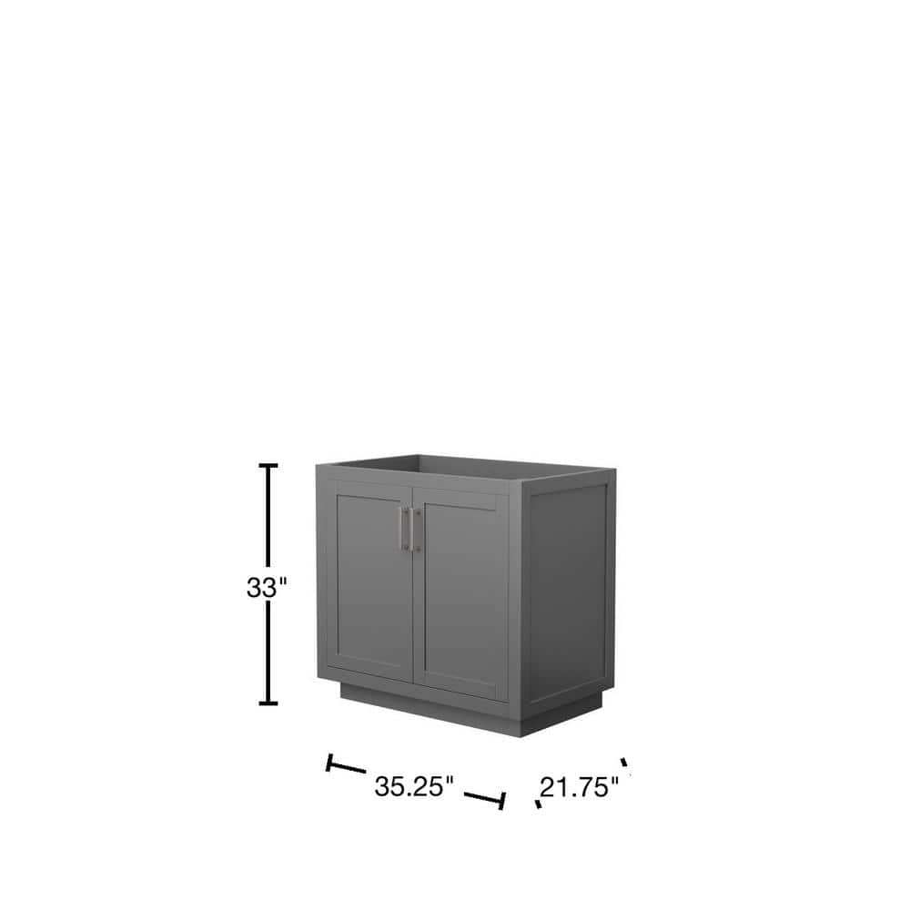 Wyndham Collection Miranda 35.25 in. Dark Gray Bathroom Vanity Cabinet Only