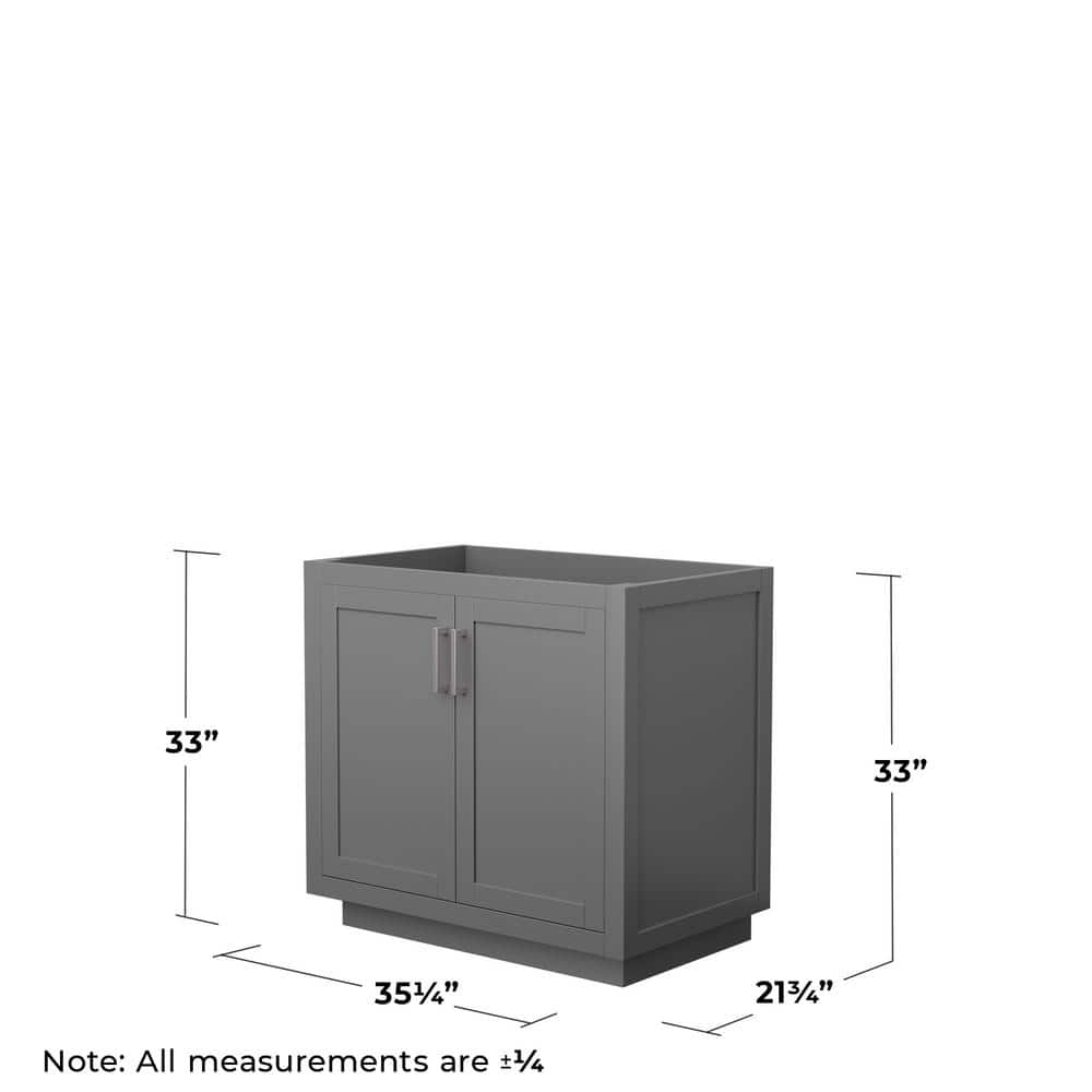 Wyndham Collection Miranda 35.25 in. Dark Gray Bathroom Vanity Cabinet Only