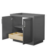 Wyndham Collection Miranda 35.25 in. Dark Gray Bathroom Vanity Cabinet Only