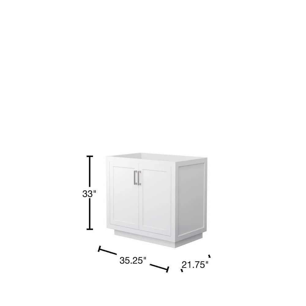 Wyndham Collection Miranda 35.25 in. White Bathroom Vanity Cabinet