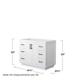 Wyndham Collection Miranda 41.25 in. White Bathroom Vanity Cabinet Only