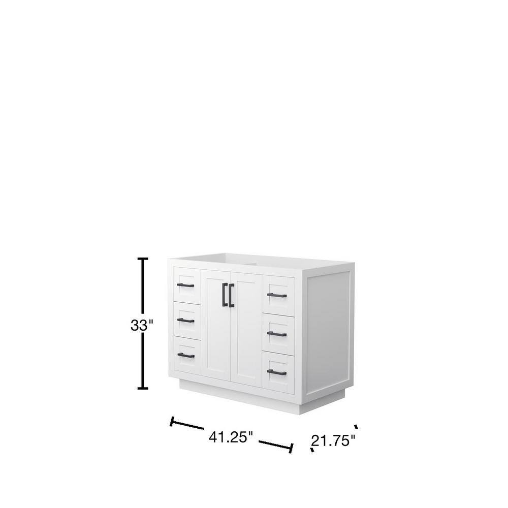 Wyndham Collection Miranda 41.25 in. White Bathroom Vanity Cabinet Only