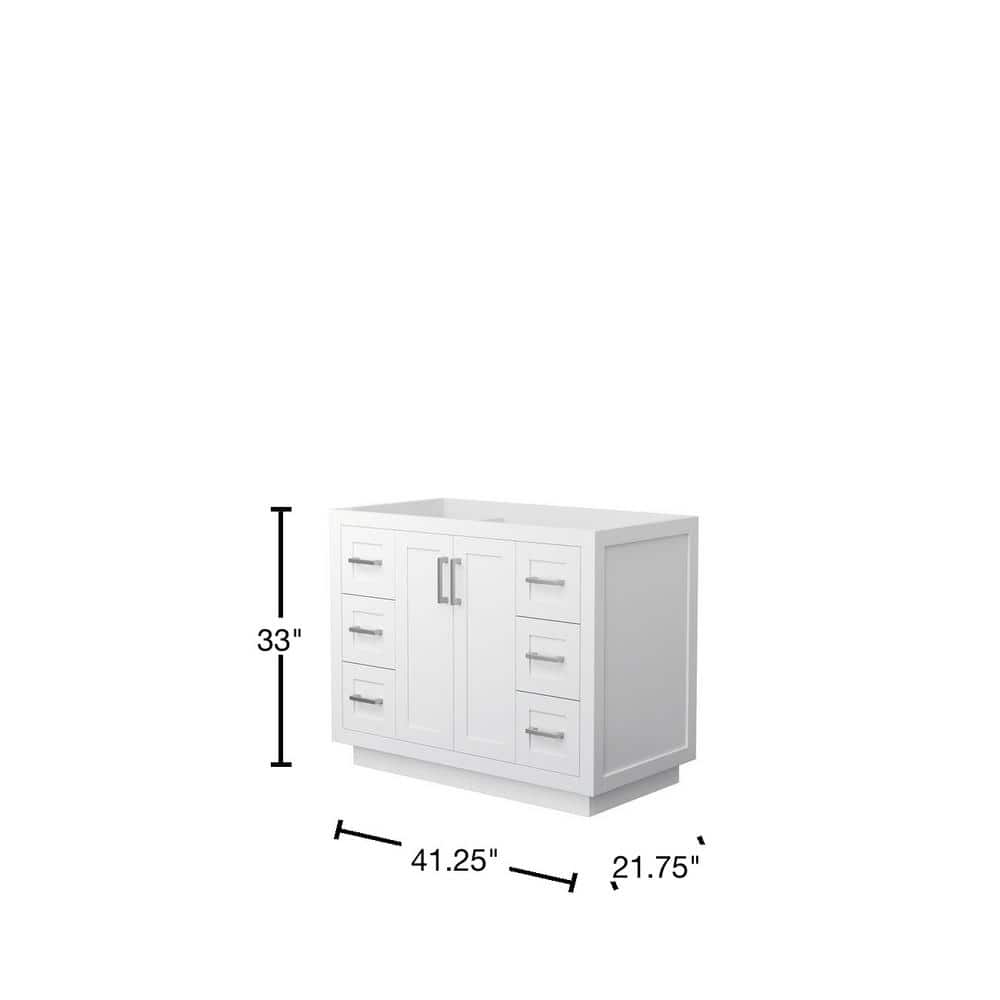 Wyndham Collection Miranda 41.25 in. White Bathroom Vanity Cabinet Only