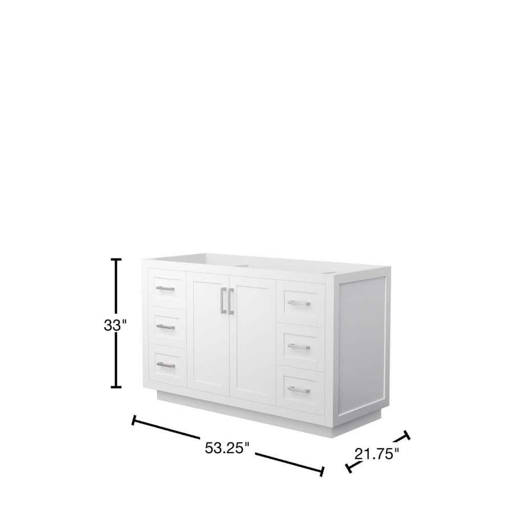 Wyndham Collection Miranda 53.25 in. Bathroom Vanity Cabinet in White