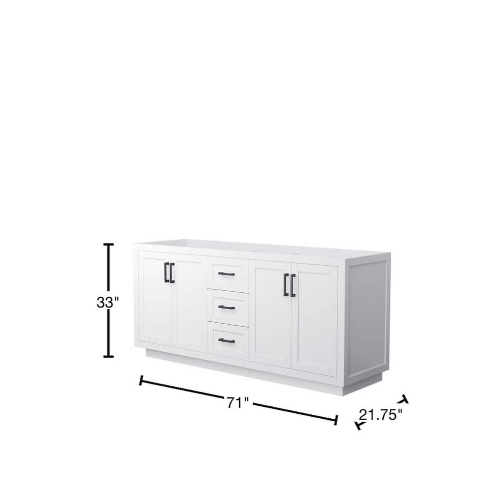 Wyndham Collection Miranda 71-inch Double Bath Vanity Cabinet in White