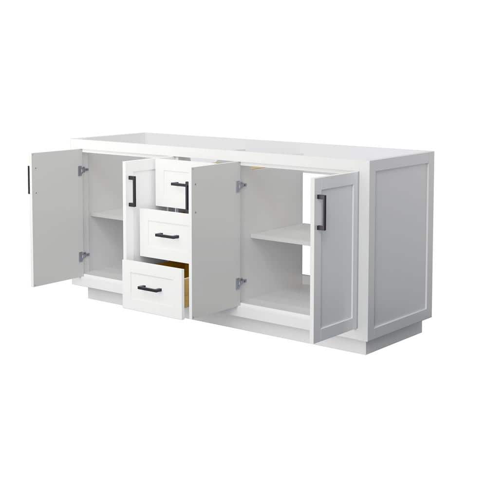 Wyndham Collection Miranda 71-inch Double Bath Vanity Cabinet in White
