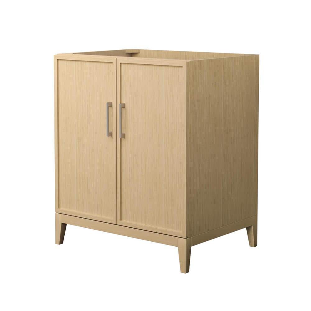 Wyndham Collection Elan 29" Single Bath Vanity Cabinet in White Oak with Brushed Nickel Trim