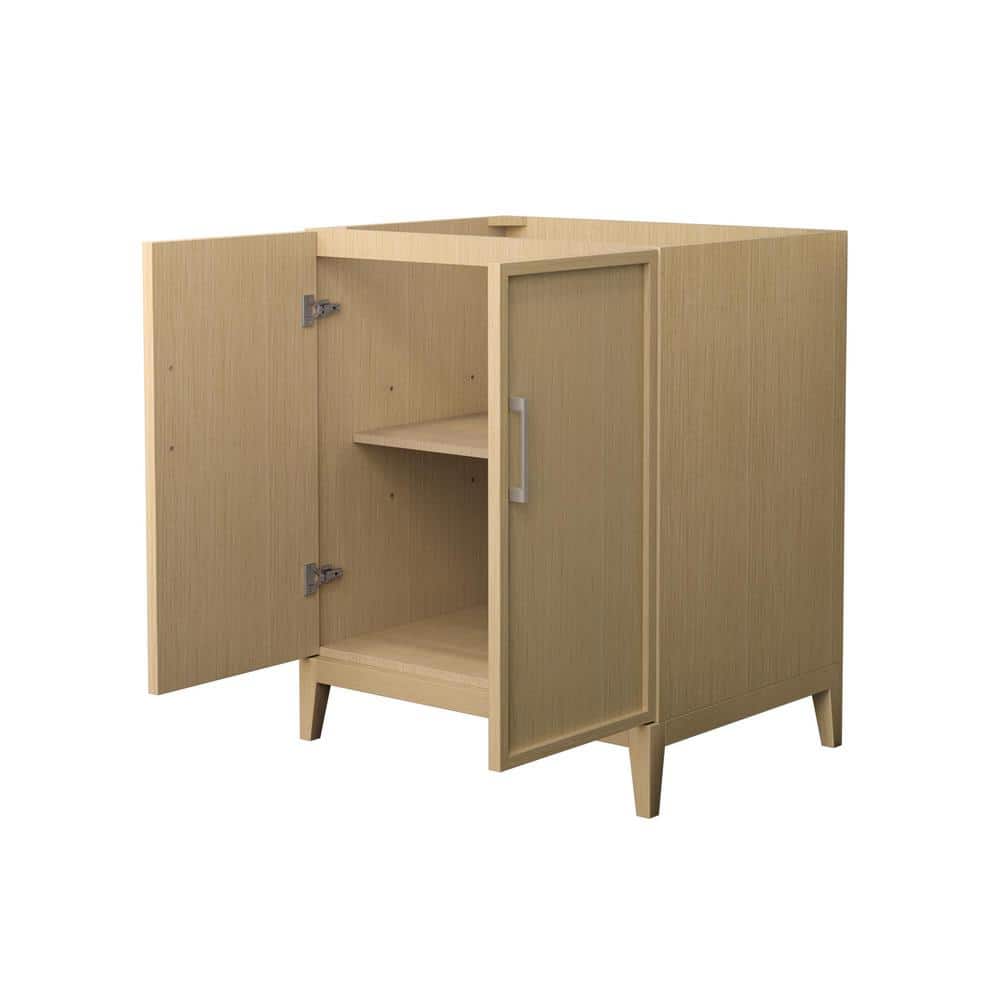 Wyndham Collection Elan 29" Single Bath Vanity Cabinet in White Oak with Brushed Nickel Trim