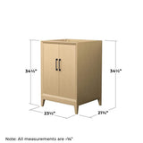 Wyndham Collection Janna 23.5 in. Bathroom Vanity Cabinet, White Oak Finish
