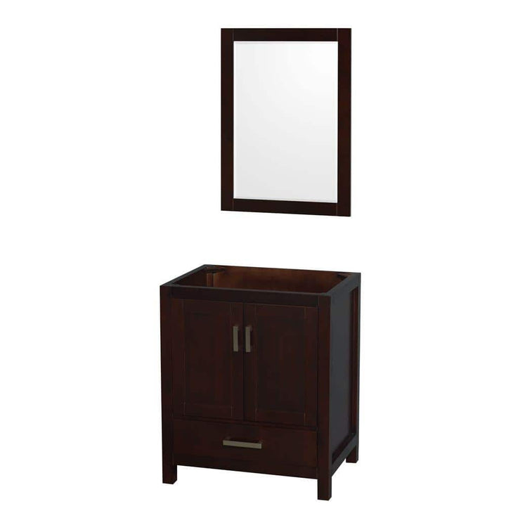 Wyndham Collection Sheffield 29" Bathroom Vanity Cabinet in Espresso with Mirror