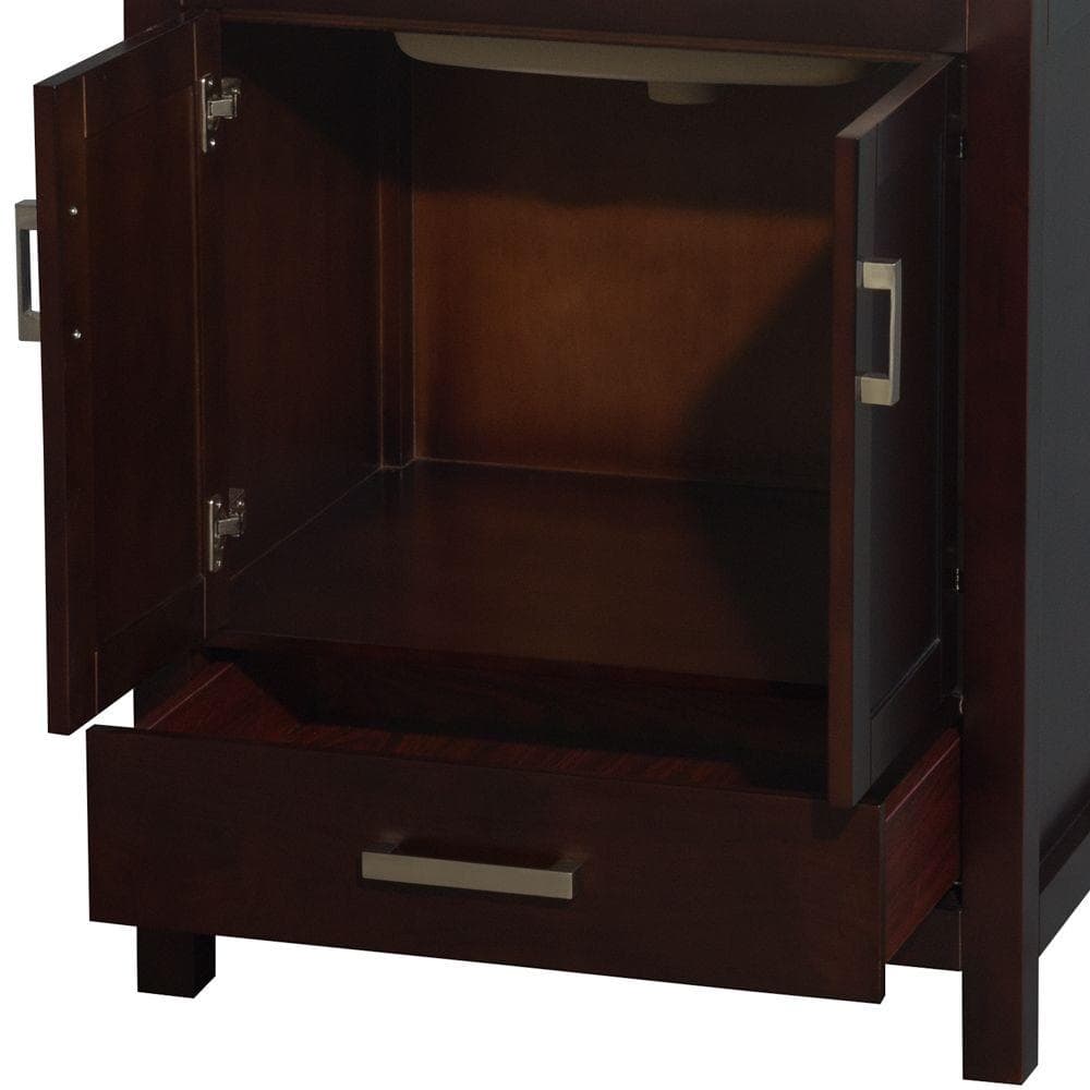 Wyndham Collection Sheffield 29" Bathroom Vanity Cabinet in Espresso with Mirror