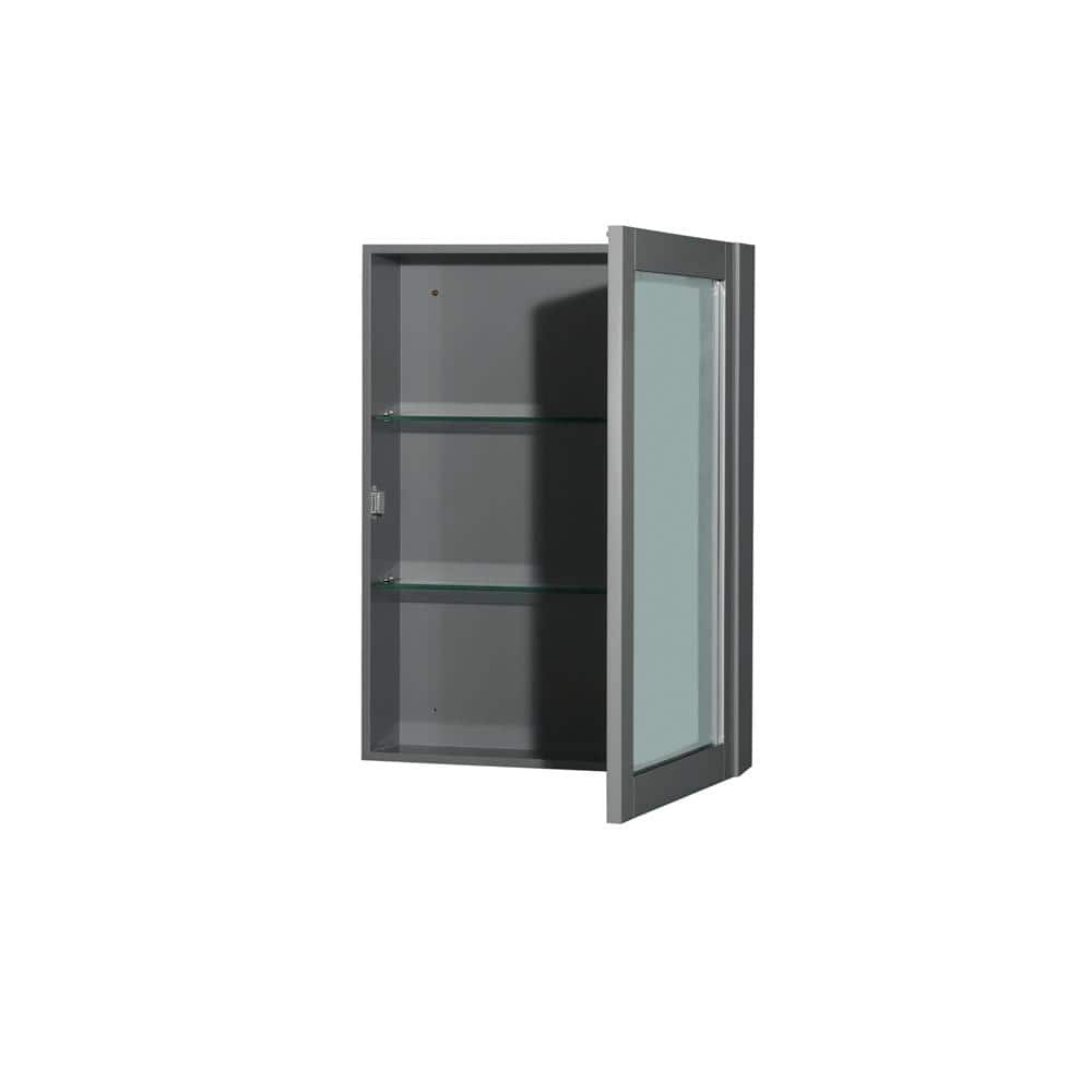Wyndham Collection Sheffield 29" Dark Gray Single Bath Vanity Cabinet with Mirror