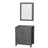 Wyndham Collection Sheffield 29" Dark Gray Single Bath Vanity Cabinet with Mirror