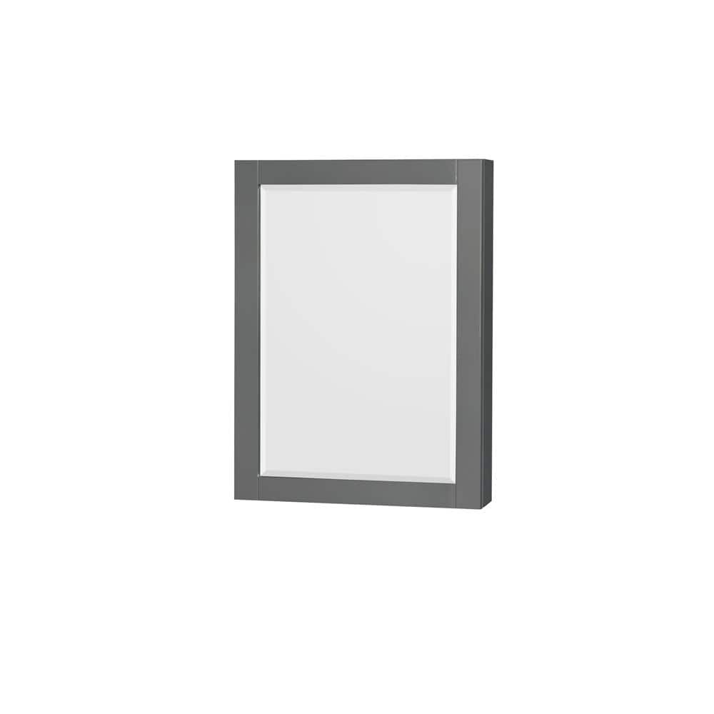 Wyndham Collection Sheffield 29" Dark Gray Single Bath Vanity Cabinet with Mirror