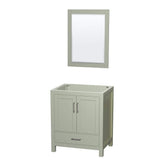 Wyndham Collection Sheffield 29" Light Green Bathroom Vanity Cabinet with Mirror