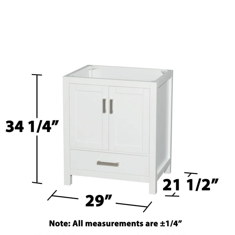 Wyndham Collection Sheffield 29 in. Bathroom Vanity Cabinet in White