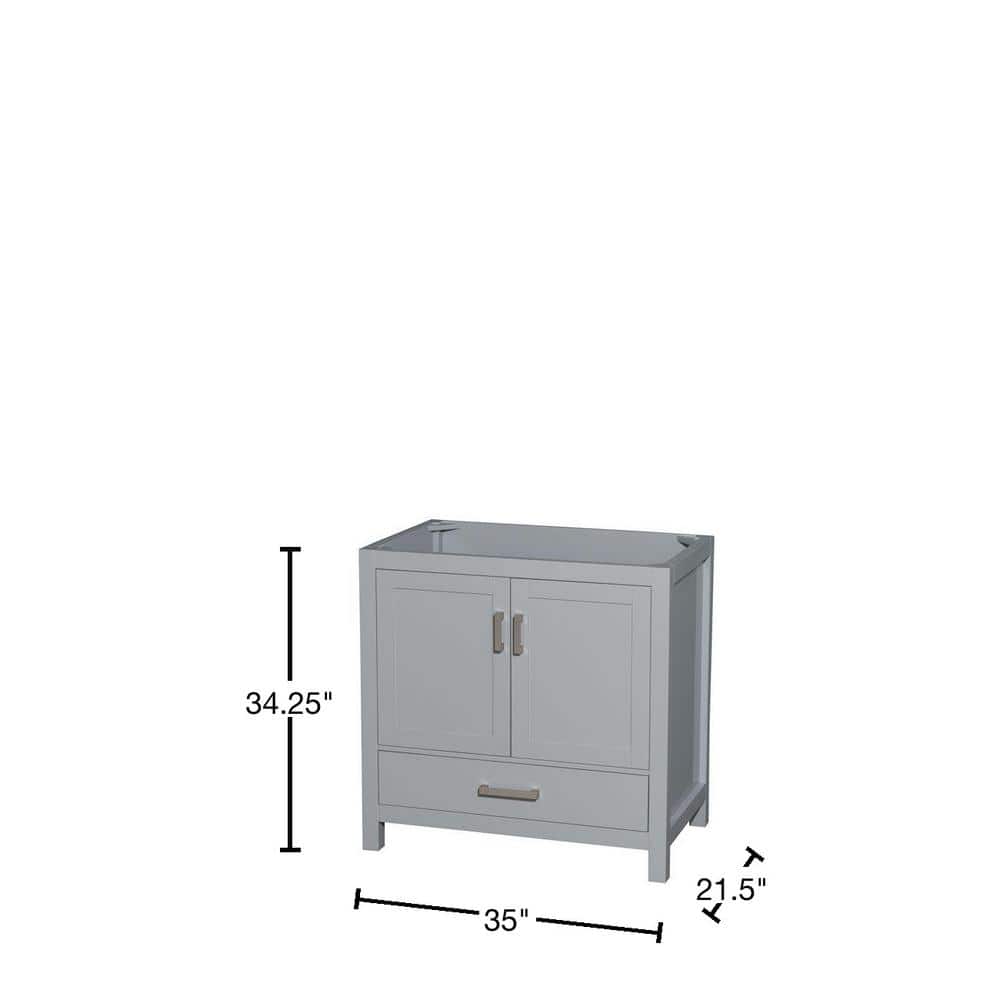 Wyndham Collection Sheffield 35 in. Bathroom Vanity Cabinet in Gray