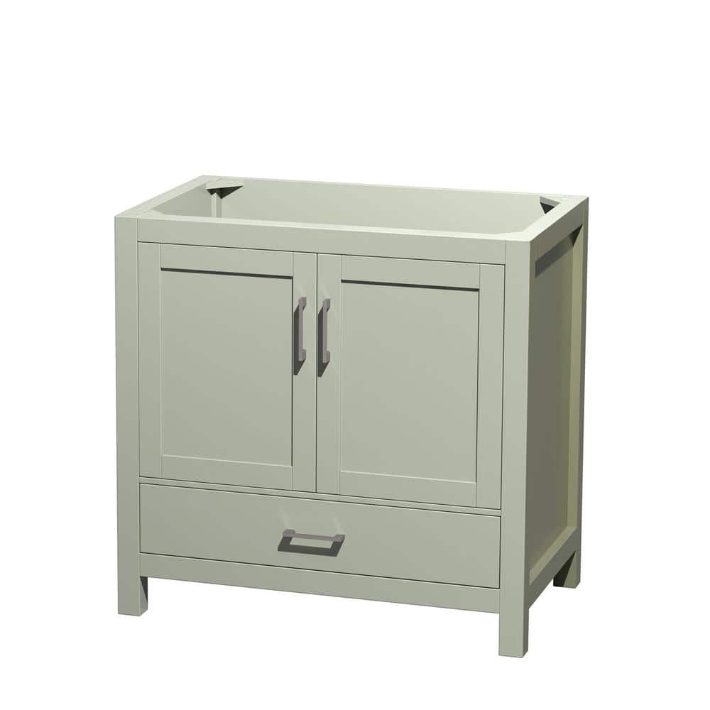 Wyndham Collection Sheffield 35 in. Bathroom Vanity Cabinet, Light Green