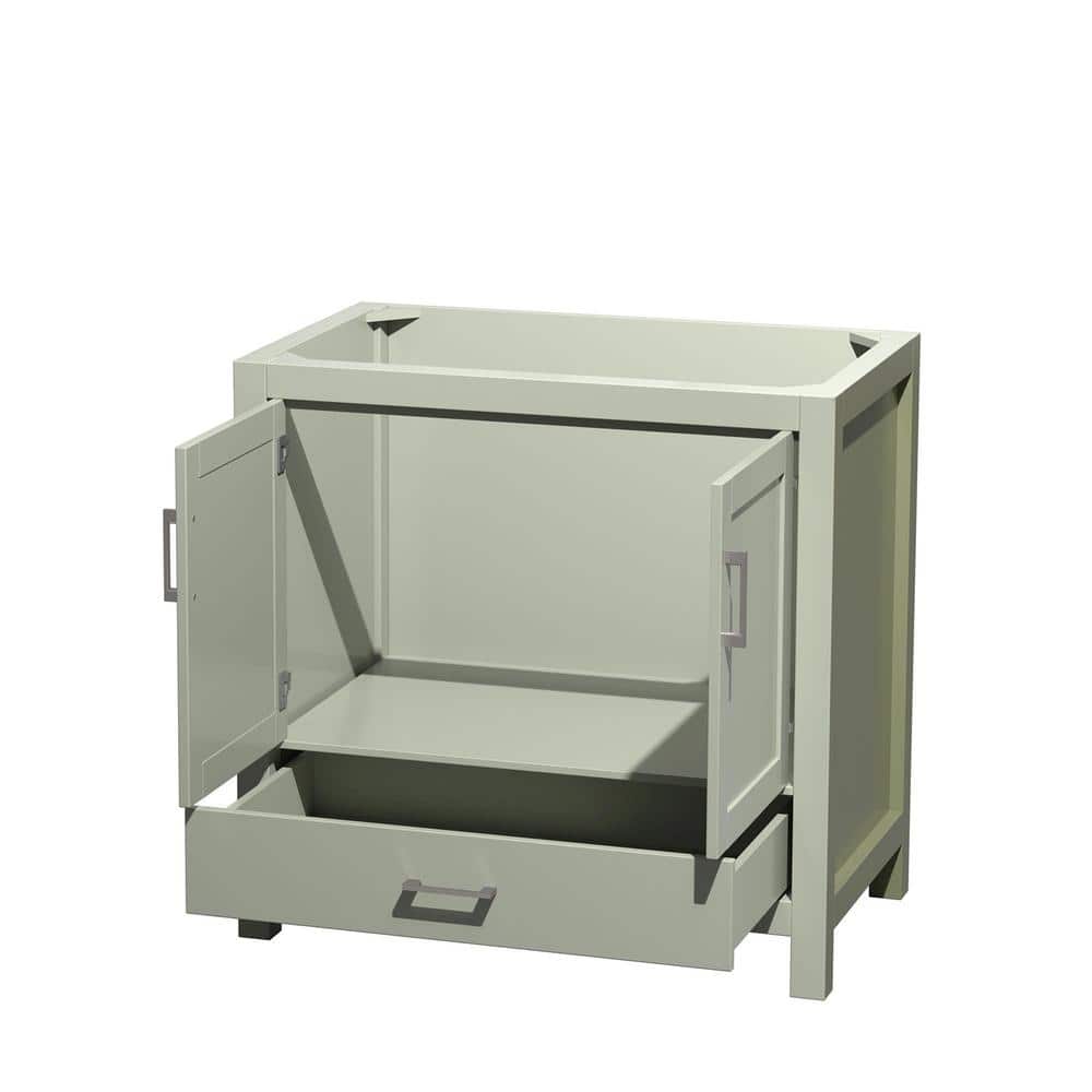 Wyndham Collection Sheffield 35 in. Bathroom Vanity Cabinet, Light Green