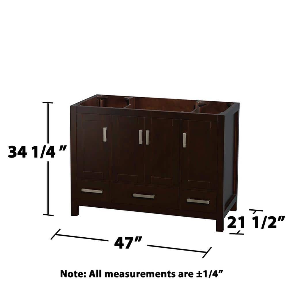 Wyndham Collection Sheffield 47" Bathroom Vanity Cabinet, Espresso Finish