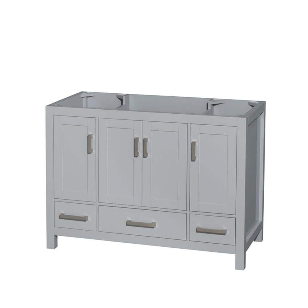 Wyndham Collection Sheffield 47 in. Single Bath Vanity Cabinet in Gray, Freestanding Design