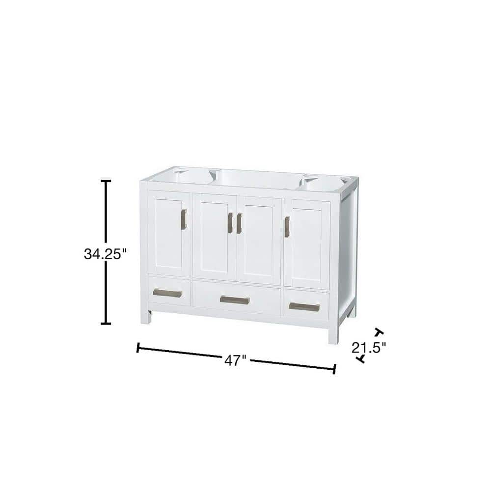 Wyndham Collection Sheffield 47 in. Bathroom Vanity Cabinet in White
