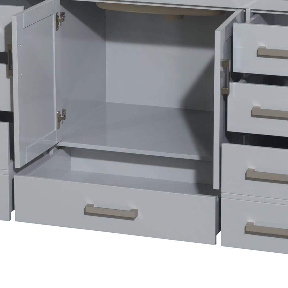 Wyndham Collection Sheffield 59" Gray Single Bath Vanity Cabinet without Top