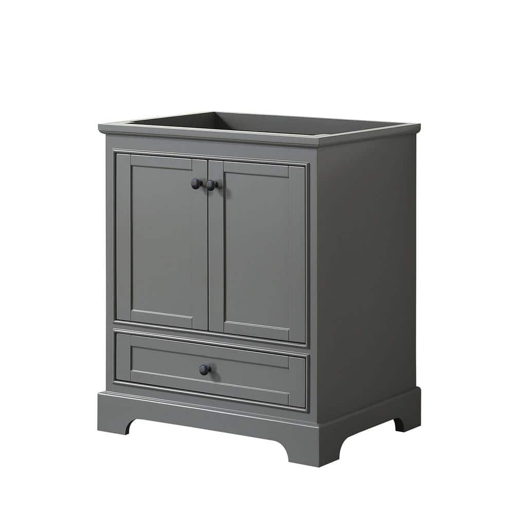 Wyndham Collection Deborah 29.25" Bathroom Vanity Cabinet, Dark Gray, Freestanding