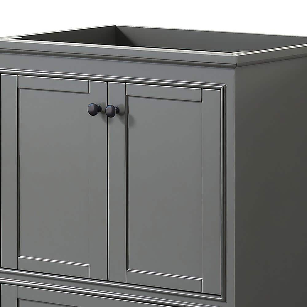 Wyndham Collection Deborah 29.25" Bathroom Vanity Cabinet, Dark Gray, Freestanding